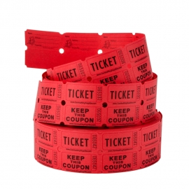 2-PART RAFFLE TICKETS, PERFORATED TICKET/COUPON (ROLL OF 1,000)
