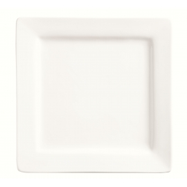 WTI PLATE, 9" SQUARE, ULTRA BRIGHT WHITE, SLATE, MEDIUM RIM - 12 PER CASE