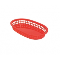 BASKET, OVAL, RED, 10.5X7.1.5,