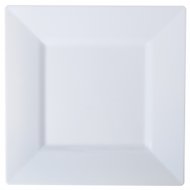 FINELINE 6.5" SQUARE WHITE PLASTIC PLATE, 1606-WH (120)