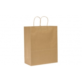 PAPER BAG, HANDLED, KRAFT, 13" X 7" X 13" - 250 PER CASE