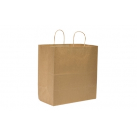 KRAFT PAPER BAG, HANDLED, NATURAL, 14" X 10" X 15.75" - 200 PER CASE