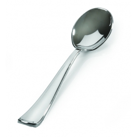 SILVER TEASPOON, HEAVY WEIGHT PLASTIC (600)