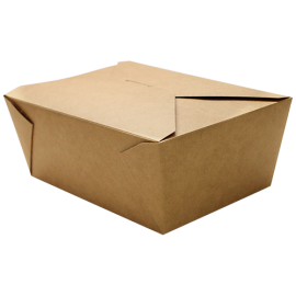 110 OZ / 4 KRAFT PAPER TO GO CONTAINERS, 8" X 5.5" X 3.5" (160)