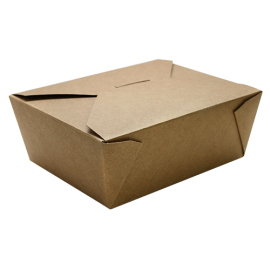 48 OZ / 8 KRAFT PAPER TO GO CONTAINERS, 5.9" X 4.6" X 2.4" (300)