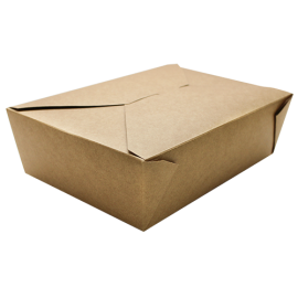 76 OZ / 3  KRAFT PAPER TO GO CONTAINERS, 7.8" X 5.5" X 2.4" (200)