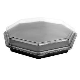 SOLO 12" PLASTIC DEEP TO GO CONTAINER, HINGED LID (100)