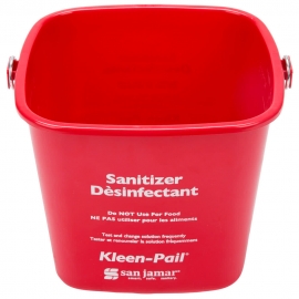 6 QT RED SANITIZING PAIL / BUCKET WITH HANDLE (EACH)