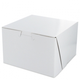 WHITE CLAYCOATED BAKERY BOX, 6" X 6" X 4" - 250 PER PACK