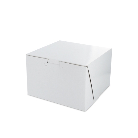 WHITE CLAYCOATED BAKERY BOX, 6" X 6" X 4" - 250 PER PACK