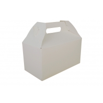 SCT MEDIUM BARN-STYLE CARRY OUT BOX, WHITE, 9.5 X 5 X 5 (8" TO HANDLE) - 125 PER CASE