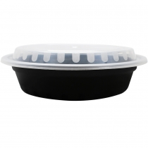 KARAT24 OZ BLACK ROUND TO-GO CONTAINER COMES IN A COMBO PACK WITH LIDS