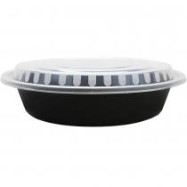 KARAT48 OZ BLACK ROUND TO-GO CONTAINER COMES IN A COMBO PACK WITH LIDS