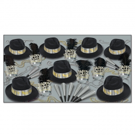 BEISTLE PLATINUM GOLD NEW YEAR'S PARTY FAVOR KIT FOR 50