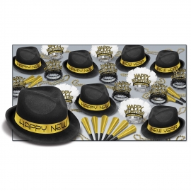BEISTLE CHAIRMAN GOLD NEW YEAR'S PARTY FAVOR KIT FOR 50