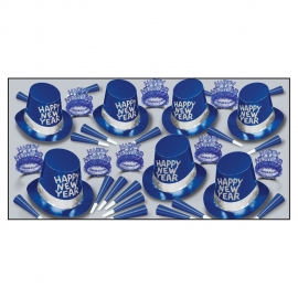 BEISTLE BLUE ICE NEW YEAR'S PARTY FAVOR KIT FOR 50 PEOPLE
