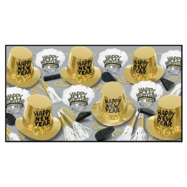 BEISTLE GOLD RUSH NEW YEAR'S PARTY FAVOR KIT FOR 50 PEOPLE