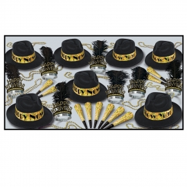 BEISTLE SWINGIN' GOLD NEW YEAR'S PARTY FAVOR KIT FOR 50 PEOPLE