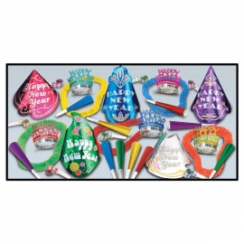 BEISTLE CABARET NEW YEAR'S PARTY FAVOR KIT FOR 50 PEOPLE