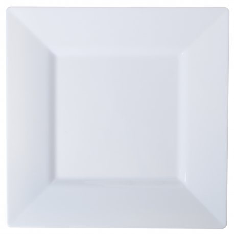 FINELINE 4.5" SQUARE WHITE PLASTIC PLATE, 1604-WH - 120 PER CASE