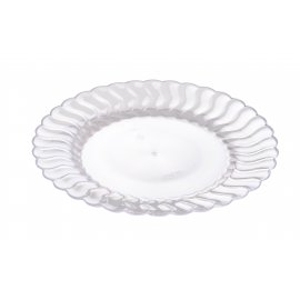 FINELINE 6" ROUND FLAIRWARE CLEAR PLASTIC PLATE, 206-CL (180)