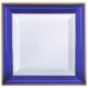 FINELINE 4.5" SQUARE PLATE, WHITE WITH COBALT BLUE AND GOLD BAND TRIM, 5504-WH-BG - 120 PER CASE