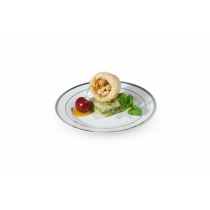 FINELINE 6" ROUND WHITE PLATE WITH 2 SILVER BANDS, 506-WH - 150 PER CASE