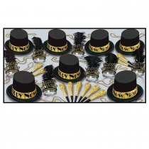 BEISTLE GOLD TOP HAT NEW YEAR'S PARTY FAVOR KIT FOR 50 PEOPLE