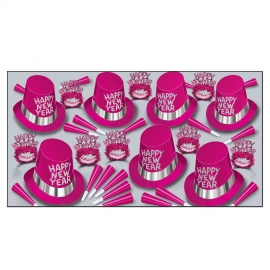 BEISTLE POSITIVELY PINK NEW YEAR'S PARTY FAVOR KIT FOR 50 PEOPLE