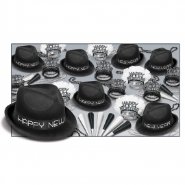 BEISTLE CHAIRMAN BLACK NEW YEAR'S PARTY FAVOR KIT FOR 50