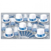 BEISTLE ARCTIC BLUE NEW YEAR'S PARTY FAVOR KIT FOR 50 PEOPLE