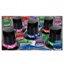 BEISTLE THE BIG TOP HAT NEW YEAR'S PARTY FAVOR KIT FOR 50 PEOPLE