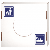 LID FOR SQUARE CARDBOARD TRASH CAN, "GENERAL WASTE" ICON/USE - 10 PER CASE
