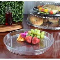 FINELINE HR1220.CL, PLASTIC 12" CLEAR CATERING TRAY EXTRA HEAVY (25/CASE)