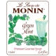 MONIN GREEN MINT FLAVORED SYRUP, PLASTIC LITER BOTTLE - 4 PER CASE