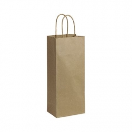 PAPER BAG, HANDLED, KRAFT, 5.75" X 3.25" X 13" - 250 PER CASE