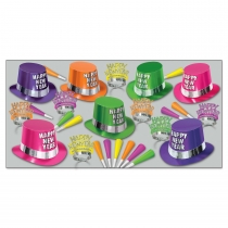 BEISTLE FLUORESCENT NEW YEAR'S PARTY FAVOR KIT FOR 50 PEOPLE