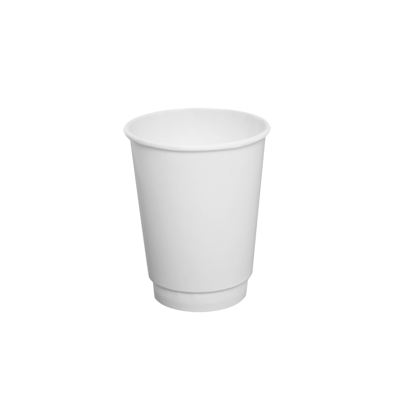 Hip 2 Be Square 22 oz White and Taupe Paper Hot / Cold Drinking Cup -  Single Wall 