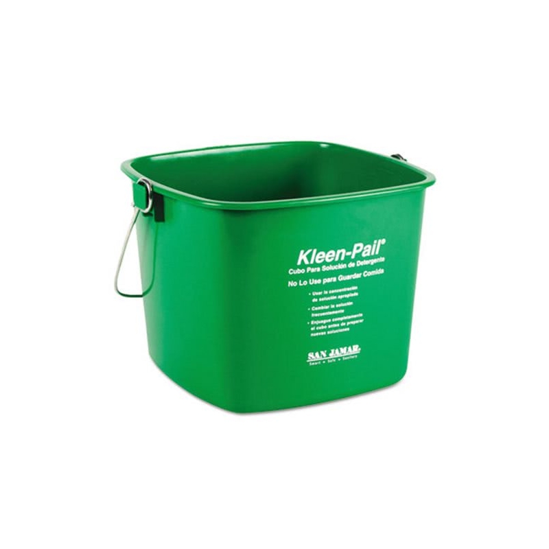 SAN JAMAR KLEEN-PAIL, 6 QT GREEN CLEANING PAIL WITH HANDLE (EACH)