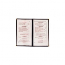 TWO PAGE BOOK-STYLE MENU COVER, LEGAL-SIZED PAPER, BLACK TRIM (25)