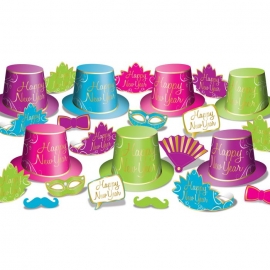 BEISTLE SIMPLY PAPER NEW YEAR'S PARTY FAVOR KIT FOR 50 PEOPLE