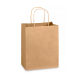 PAPER BAG, HANDLED, KRAFT, 8" X 4.5" X 10.25" - 250 PER CASE