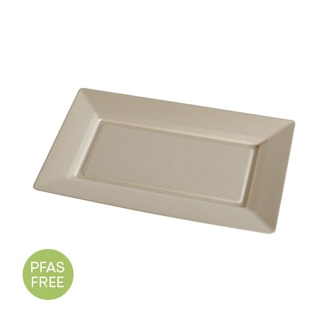 FINELINE SETTINGS 12" X 7" RECTANGULAR BAGASSE PLATE IN THE CONSERVEWARE COLLECTION - 300 PER CASE