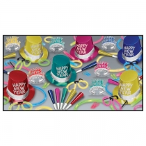 BEISTLE MULTI-COLOR GLOW NEW YEAR'S PARTY FAVOR KIT FOR 50 PEOPLE