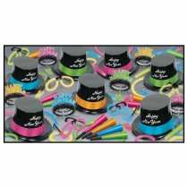 BEISTLE  NEON GLOW LEGACY NEW YEAR'S PARTY FAVOR KIT FOR 50 PEOPLE