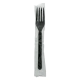BLACK POLYPROPYLENE PLASTIC HEAVY-WEIGHT *WRAPPED* FORK (1000)