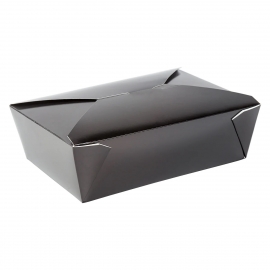 76 OZ / 3 BLACK PAPER TO GO CONTAINERS, 7.8" X 5.5" X 2.5" (200)