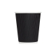KARAT 8 OZ BLACK PAPER HOT CUP WITH INTEGRATED RIPPLE SLEEVE (500)