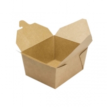 30 OZ / 1 KRAFT PAPER TO GO CONTAINERS, 4.3" X 3.5" X 2.4" (450)