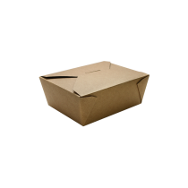 48 OZ /  8 KRAFT PAPER TO GO CONTAINERS, 5.9" X 4.6" X 2.4" (300)